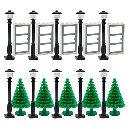 Door Street Lamp Bricks Accessories Toys City House Parts Garden Classic Road Light Building Block Creative DIY Construction