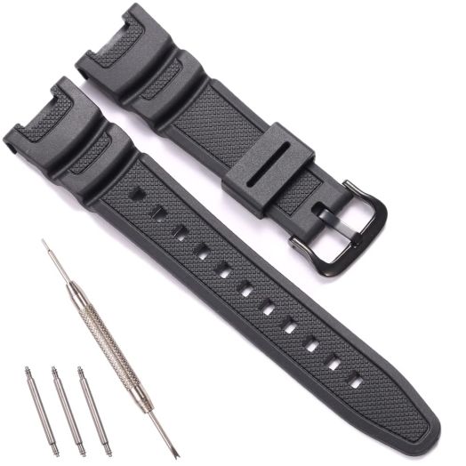 RCNZWQB Resin Replacement Watch Band Compatible with Casio SGW-100 SGW100 Men's Waterproof Rubber Strap Bracelet Watch Accessories