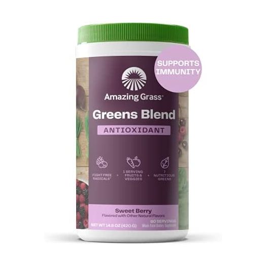 Amazing Grass Greens Blend Antioxidant Powder with Spirulina, Elderberry, Sweet Berry