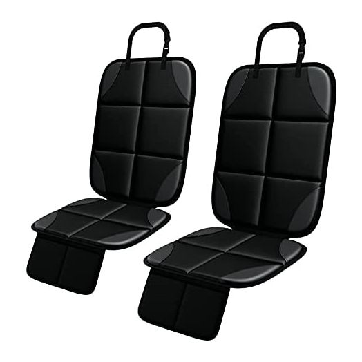Car Seat Protector, MHO+All 2 Pack Auto Car Seat Protectors for Child Baby Car Seats - Large CarSeat Sit Savers Mat with Waterproof 600D Fabric & 2 Storage Pockets, Crash Test Approved