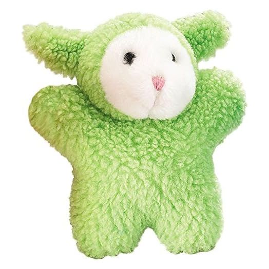 Zanies Cuddly Berber Baby Lamb Dog Toys, Green 8-Inch