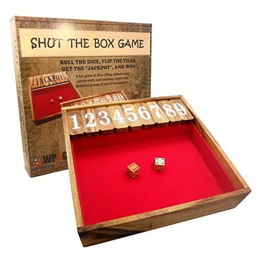 Shut The Box Game Large, Wooden Old Fashioned Dice Fun Play