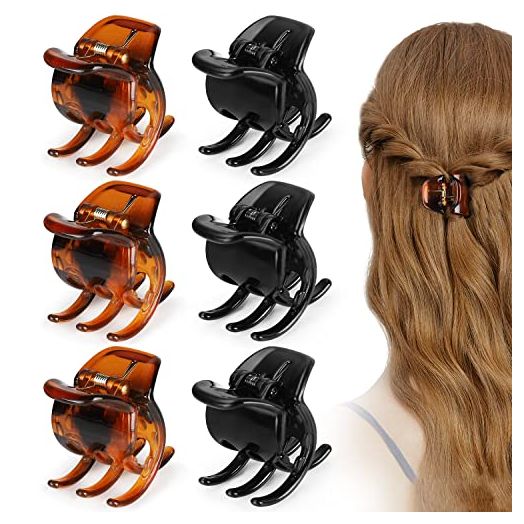 Morhom 6 Pieces Hair Claw Clips, Medium Size Hair Claws 1.3 Inch Hair Jaw Clip for Women Girls Thick or Medium