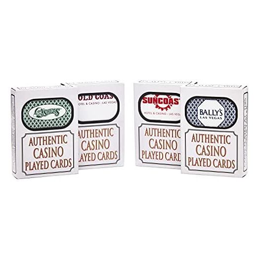 JUSTMIKEO 4 Random Las Vegas Casino Used Playing Cards Deck