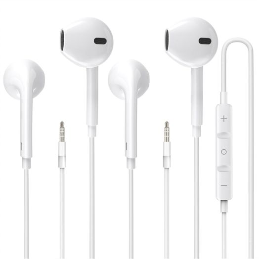 FQQNQCT 2 Pack Earbuds/Headphones/Wired Earphones Built-in Microphone & Volume Control Compatible with Phone