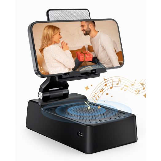 Gifts for Men Women, Phone Stand with Bluetooth Speaker, HD Surround Sound Speaker, Compatible with all iPhone/Android phones iPad Kindle, Cool Gadget Gift for Men Women Dad Mom Christmas Birthday