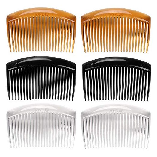 6 Pcs Plastic Hair Side Combs French Twist Comb with 23 Teeth Fine Hair Clips for Women Decorative