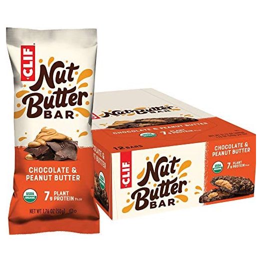 CLIF Nut Butter Bar - Organic Snack Bars - Chocolate Peanut Butter - Organic - Plant Protein - Non-GMO  (1.76 Ounce Protein Snack Bars, 12 Count)