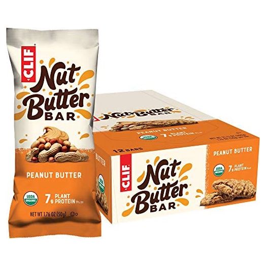 CLIF Nut Butter Bar - Organic Snack Bars - Peanut Butter - Organic - Plant Protein - Non-GMO  (1.76 Ounce Protein Snack Bars, 12 Count)