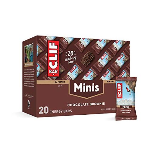CLIF BARS - Mini Energy Bar - Chocolate Brownie - Made with Organic Oats - Plant Based Food - Vegetarian - Kosher (0.99 Ounce Snack Bar, 20 Count)