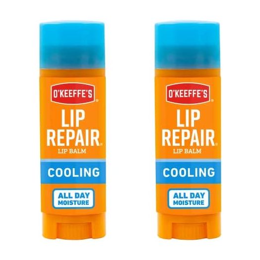 O'Keeffe's Cooling Relief Lip Repair Lip Balm for Dry, Cracked Lips, Stick, (Pack of 2)