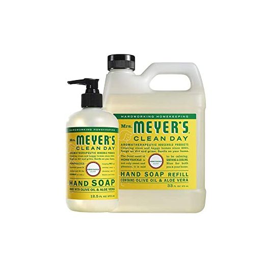 Mrs. Meyer's Hand Soap Variety, 1 Honey Suckle Refill, 1 Honey Suckle Hand Soap, 1 CT