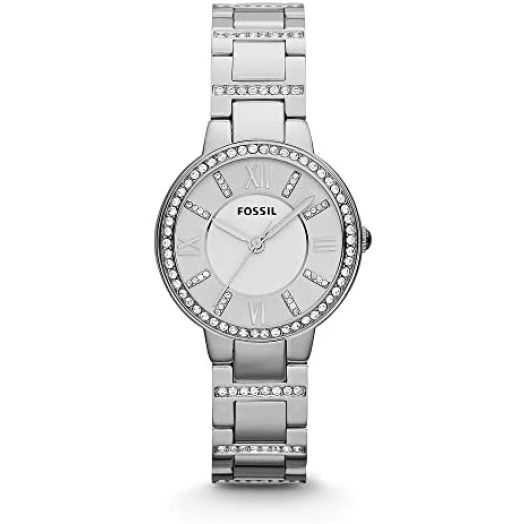 Fossil Women's Virginia Stainless Steel Crystal-Accented Dress Quartz Watch