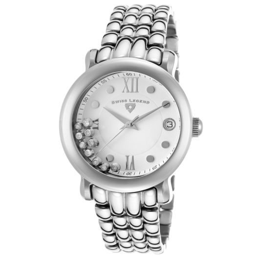Women's 22388-22 Diamanti Analog Display Swiss Quartz Silver Watch