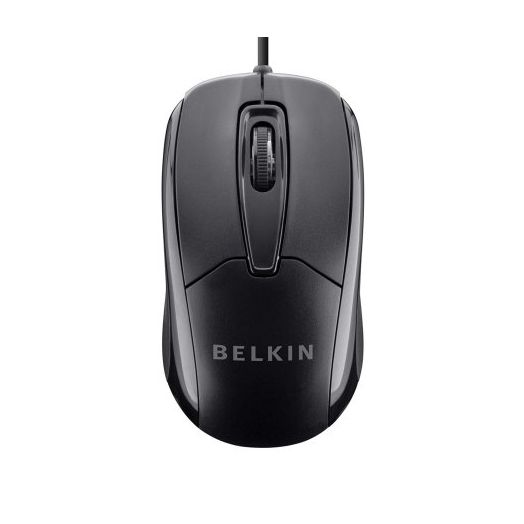 Belkin 3-Button Wired USB Optical Ergonomic Mouse with 5-Foot Cord