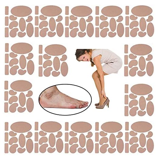 165 Pieces Moleskin for feet blisters Moleskin Tape Anti-wear Heels Stickers Blister Prevention Pads for shoes hiking 11 Shapes 15sets