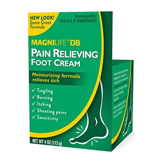 MagniLife DB Pain Relieving Foot Cream, Calming Relief for Burning, Tingling, Shooting & Stabbing Foot Pain, Moisturizing Foot Cream Suitable for Diabetic and Sensitive Skin - 4oz