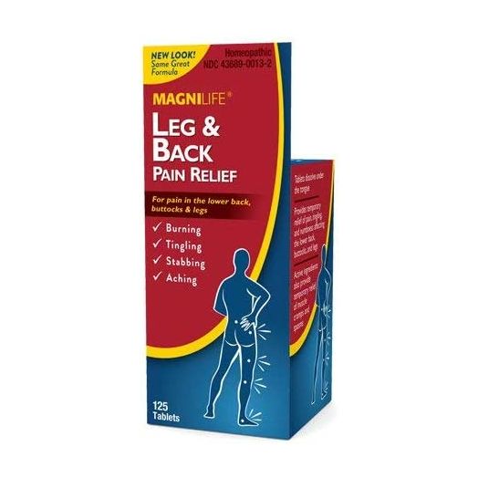 MagniLife Leg & Back Pain Relief, Fast-Acting Sciatica Pain Relief, Naturally Soothe Burning, Tingling and Stabbing Pains - 125 Tablets