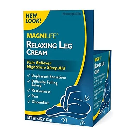 MagniLife Relaxing Leg Cream, Deep Penetrating Topical for Pain and Restless Leg Syndrome Relief, Naturally Soothe Cramping, Discomfort, and Tossing with Lavender and Magnesium - 4oz