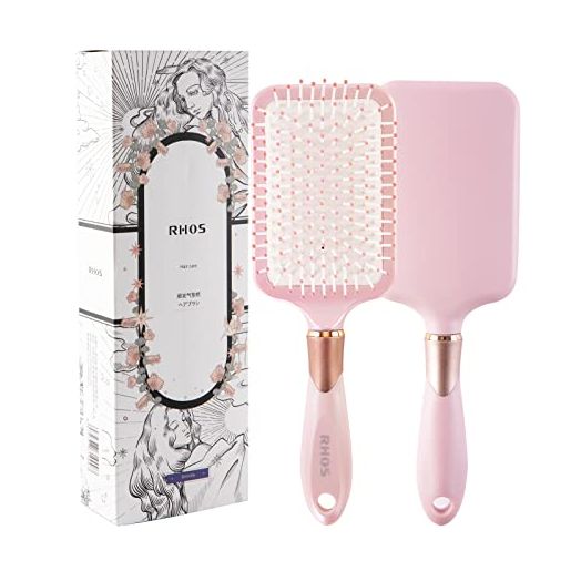 RHOS Detangler Hair Brush for Women&Men and Wet&Dry Hair-Paddle Hair Brush for Thick Hair-Cushion (1 Pack)
