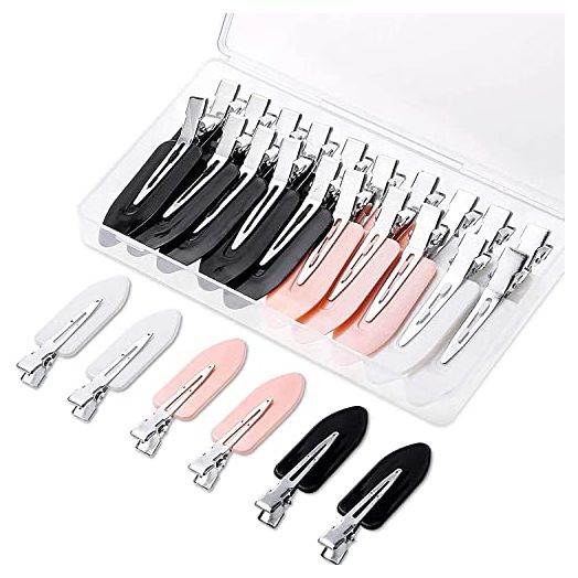 Gingbiss 20 Pcs No Bend Hair Clips, No Crease Hair Clips Curl Pin Clips with Storage Box for Hairstyle Bangs
