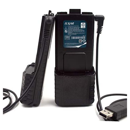 (2-Pack) 7.4V 3800mAh BL-5L Replacement Extended Battery, Compatible with UV-5R UV-5RTP UV-5R Plus UV-5RX3 BF-F8HP RD-5R UV-5X3, BF-F9 Two Way Radio with USB Charging Cable