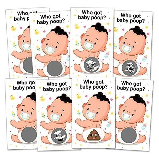Zuoziosx Baby Shower Games 38 Raffle Cards, Decorations for Baby Shower, Dirty Diaper Scratch Off Game, Baby Shower Activity and Idea, Fun and Easy to Play
