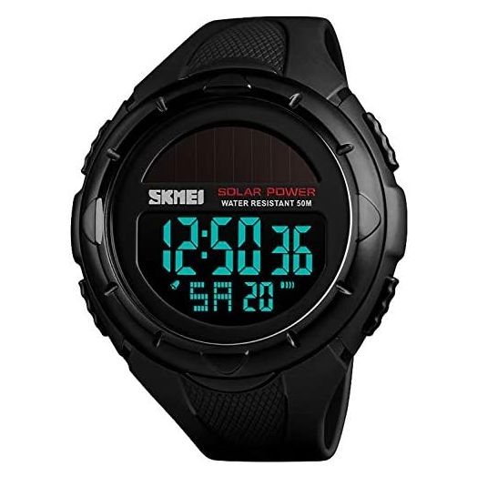 PASOY Men Digital Multifunction Watch Big Dial Light Swim Waterproof Rubber Strap Alarm Date Outdoor Watch