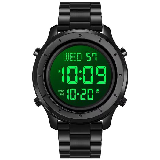 Fashion Watch for Men Big Dial Backlight Stainless Steel Countdown Alarm Stopwatch Outdoor Sports Casual Watches Reloj
