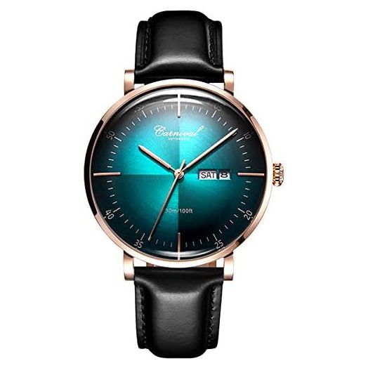 Luxury Men's Automatic Watch Tourbillon Sapphire Crystal Rose Gold Case Black Leather Strap Dress Mechanical Date Skeleton Waterproof Analog Watches
