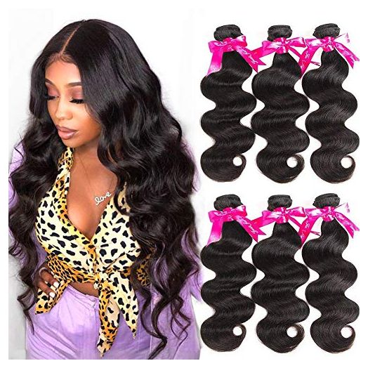 Beauty Princess Brazilian Hair Body Wave 3 Bundles 16 18 20inchs 9A Human Hair Weave Bundles Natural color