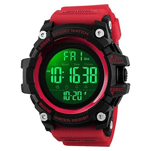 Men's Digital Waterproof Sports Watch Military Multifunction Dual Time Stopwatch Alarm Backlight 50M Water Resistant Watch