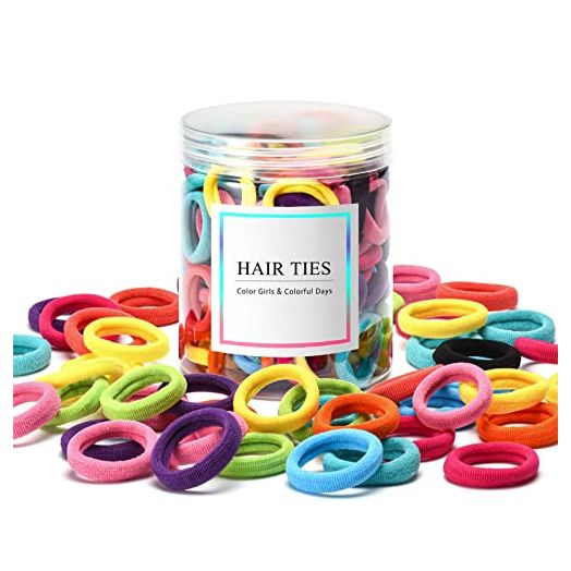 100 Pcs Baby Hair Ties, Seamless Cotton Toddler Hair Ties for Girls and Kids