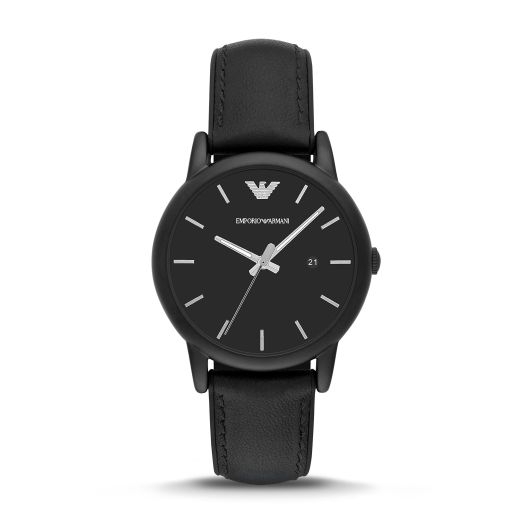Emporio Armani Men's AR1973 Dress Black Leather Quartz Watch