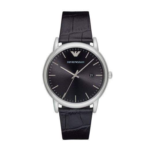 Emporio Armani Men's Three-Hand Leather Watch