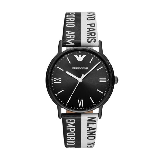 Emporio Armani Men's Three-Hand Black-Tone Stainless Steel Watch AR11254