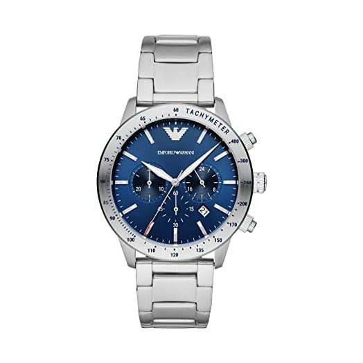 Emporio Armani Men's Stainless Steel Watch with Chronograph or Three Hand Movement