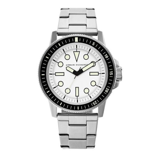 A|X ARMANI EXCHANGE Men's Quartz Watch with Stainless Steel Strap, Silver, 22 (Model: AX1853)