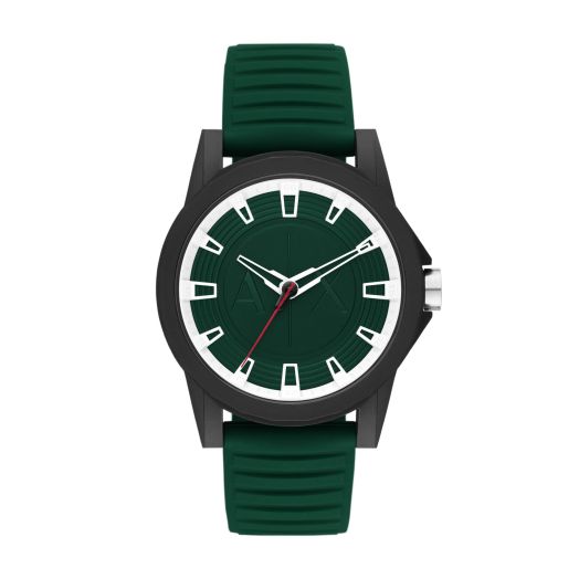 Armani Exchange A|X Men's Quartz Watch with Rubber Strap, Green, 22 (Model: AX2522)