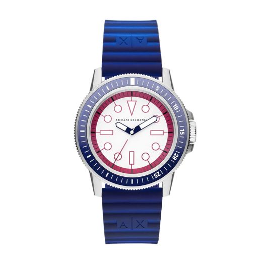 Armani Exchange Men's Stainless Steel Dive Inspired Watch with Silicone Band or Steel Bracelet