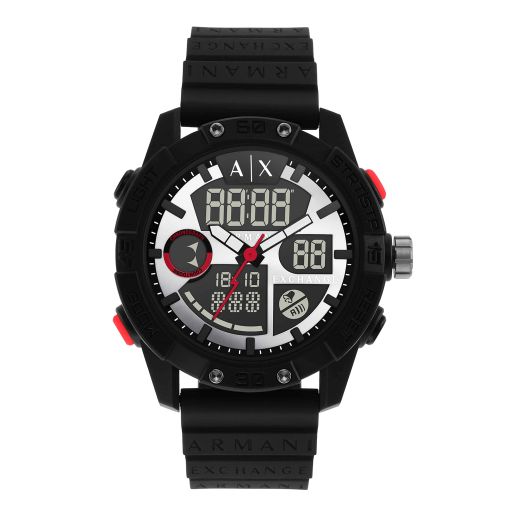 AX Armani Exchange Men's Analog-Digital Silicone Watch