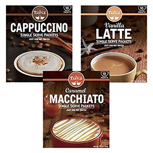 Cafe Tastle Cappuccino, Vanilla Latte, Caramel Macchiato, 30 Piece Assortment