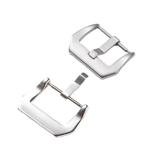 mollensiuer 2 Pack Brushed Stainless Steel Replacement Watch Straps Buckle Watch Straps Bands Buckle Replacement Watch Band Strap Clasp Pin Tang Buckle (Inner Width 22 mm, Silver)