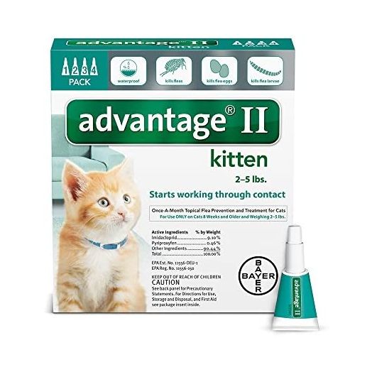 Bayer Advantage II Kitten Flea Treatment for Kittens, 2 - 5 lb, 4 doses