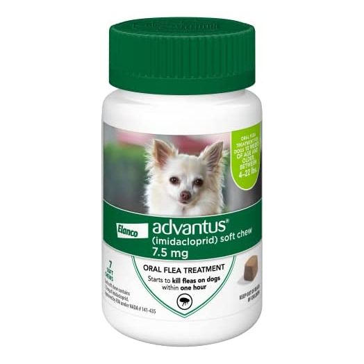 Advantus (Imidacloprid) Chewable Flea Treatment for Small Dogs, 4-22 Pounds