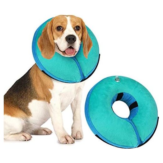 MUKSIRON Inflatable Dog Cone Collar,Dog Cone Alternative After Surgery, Adjustable Soft Protective Recovery Collar for Small/Medium/Large Dog and Cats to Prevent from Biting & Scratching