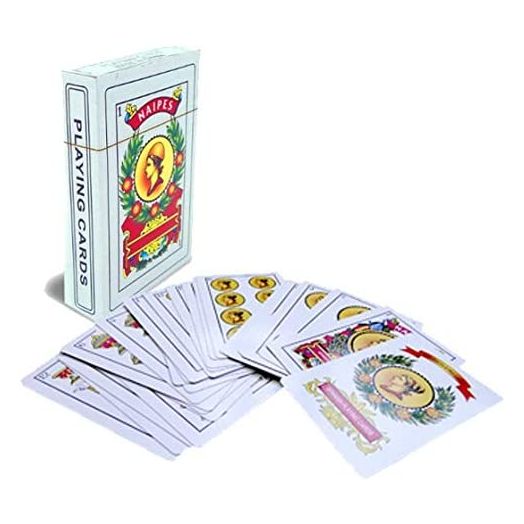 Liliane Collection Spanish Playing Cards, Full Deck with 50 Cards, Smooth Plastic Coated Cards