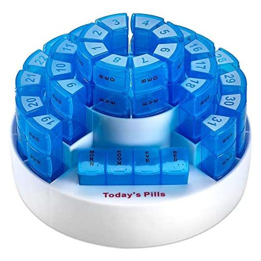 Monthly Pill Box by MEDca - Smart Prescription Organization with Multiple Daily Doses Section, Removable Compartments Perfect for Travelling