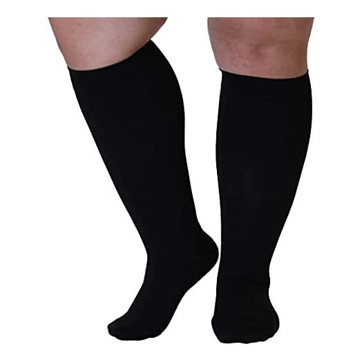 Medical Compression Stockings 2XL Made in USA 20-30mmHg, Opaque Knee-Hi, Closed Toe