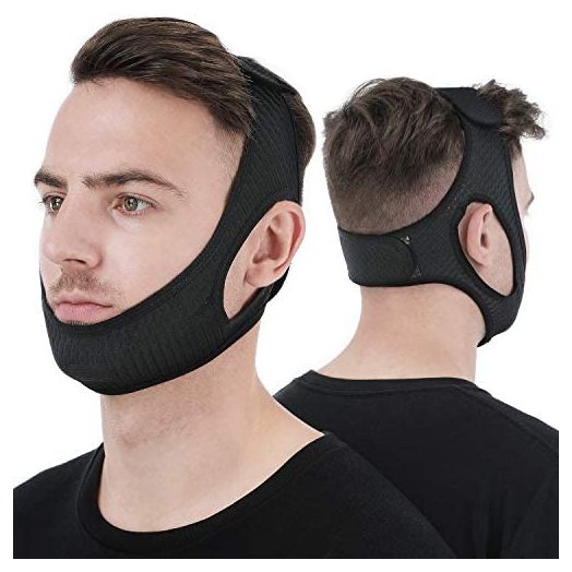 Anti Snore Chin Strap [Upgraded 2022], Vosaro Snoring Solution Effective Anti Snore Device, Adjustable and Breathable Stop Snoring Head Band for Men Women, Black